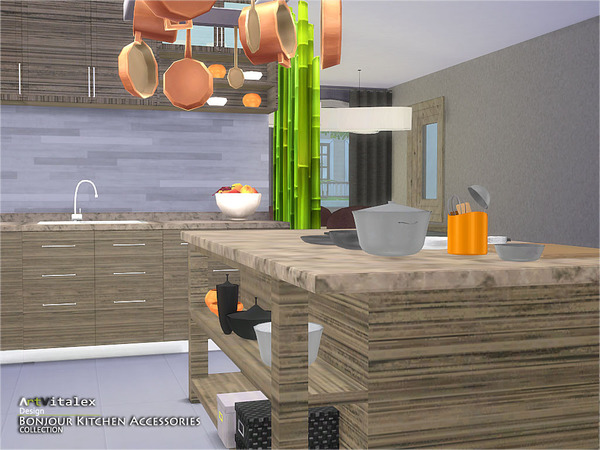 Sims 4 Bonjour Kitchen Accessories by ArtVitalex at TSR
