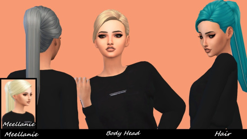 Sims 4 Body Head Hair at Meellanie