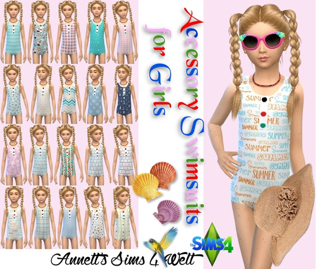 Sims 4 Accessory Swimsuits for Girls at Annett’s Sims 4 Welt