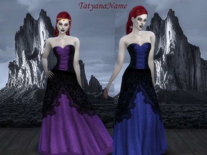 Sims 4 Vampire lace dress (var.2) at Tatyana Name