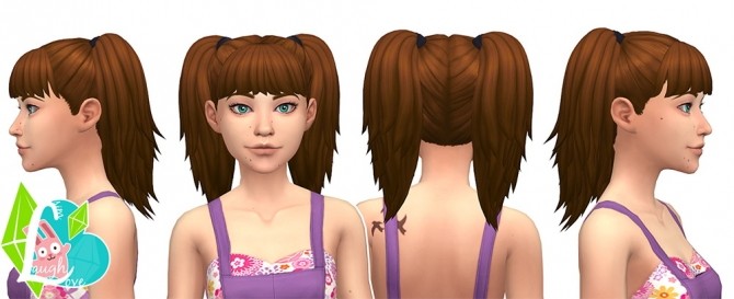 Sims 4 Sporty Twintails Summer Pigtails Collection (Part 07) at SimLaughLove