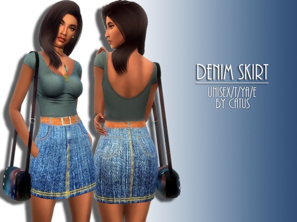 Sims 4 Denim Skirt by Catus at TSR