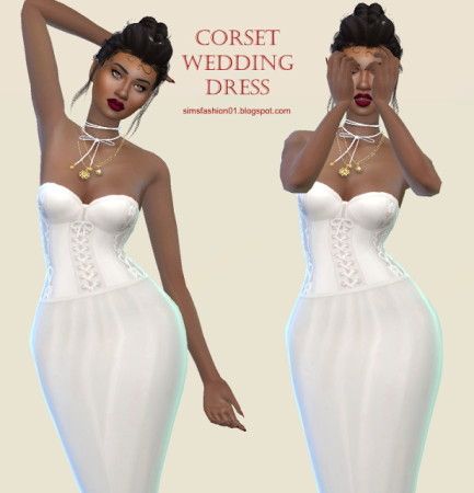Corset Wedding Dress at Sims Fashion01