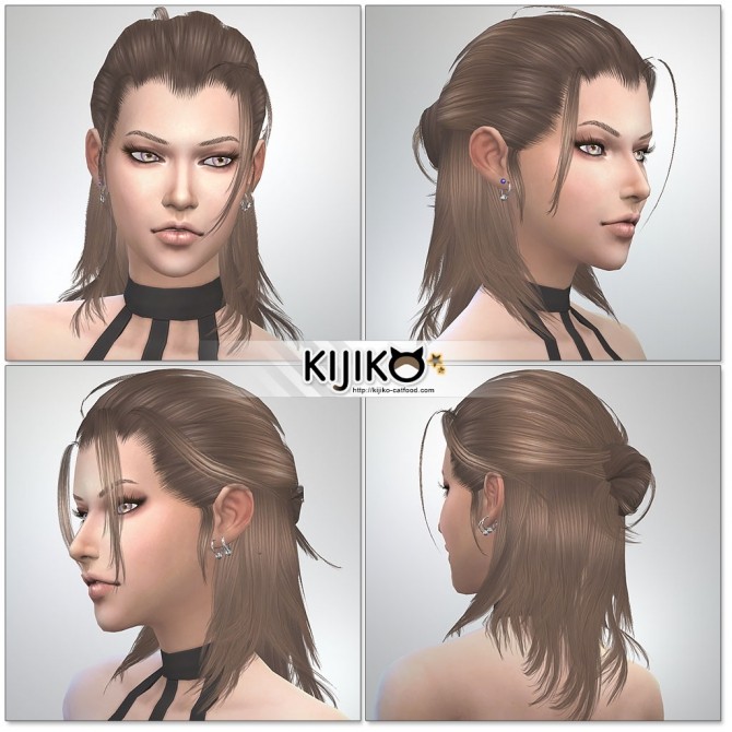 Sims 4 Nightingale hair TS3 to TS4 conversion at Kijiko