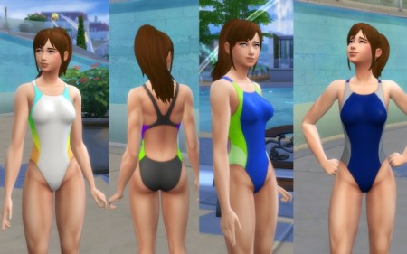 One Piece Racerback Swimsuit by Hlath at Mod The Sims