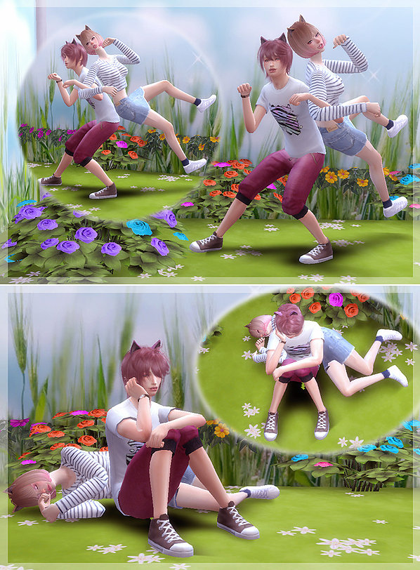 Sims 4 Cat poses at A luckyday