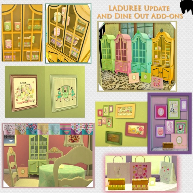 Sims 4 LaDuree macaroon shop items edit at Tkangie – Armchair Traveler