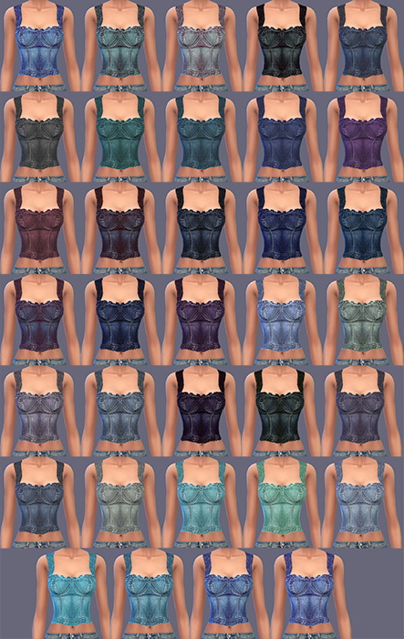 Sims 4 Cute Jeans Top and Top Accessory at Gisheld