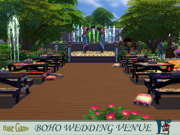 Sims 4 Bohemian Wedding Venue by evi at TSR