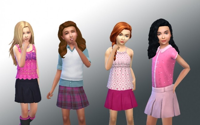 Sims 4 Pleated Mini Skirt for Girls at My Stuff
