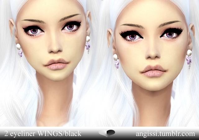 Sims 4 2 wings eyeliners at Angissi