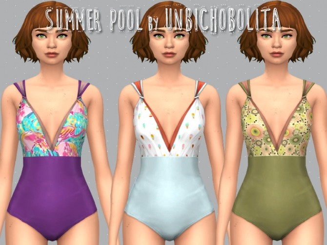 Sims 4 Summer pool swimsuits at Unbichobolita