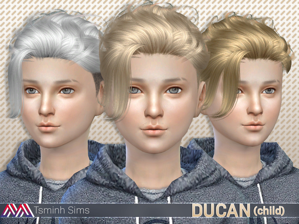 Sims 4 Ducan Hair 15 child by TsminhSims at TSR