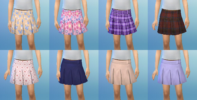 Sims 4 Pleated Mini Skirt for Girls at My Stuff