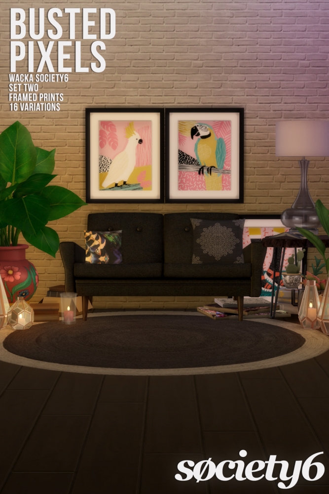 Wacka Society6 Framed Prints Set Two at Busted Pixels » Sims 4 Updates