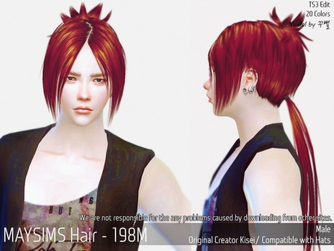 Sims 4 Hair 198M (Kisei) at May Sims