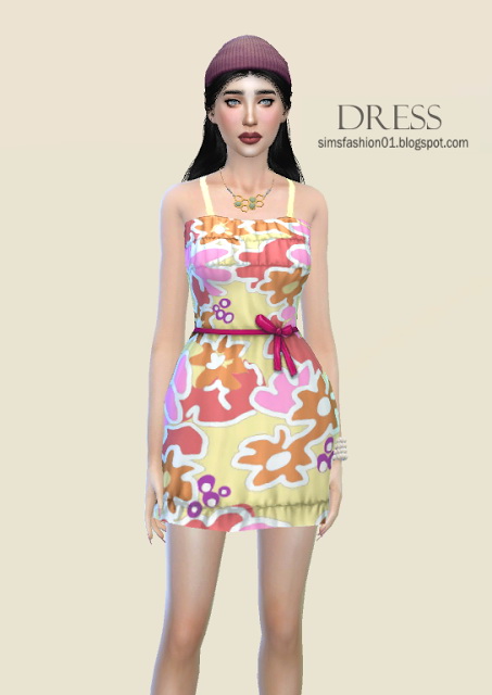 Sims 4 Floral Dress at Sims Fashion01