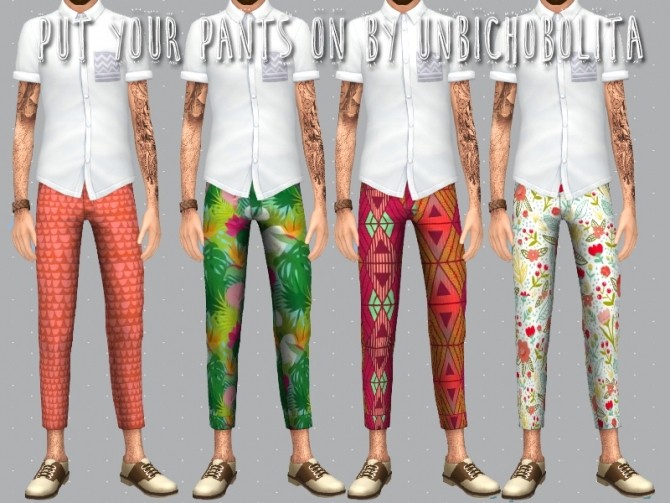 Sims 4 Trouser recolors at Unbichobolita