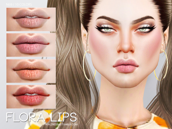 Sims 4 Flora Lips N69 by Pralinesims at TSR
