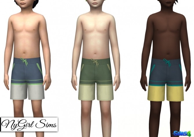 Sims 4 Boys Swim Trunk Three Pack at NyGirl Sims