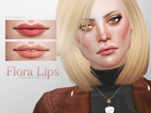 Sims 4 Flora Lips N69 by Pralinesims at TSR