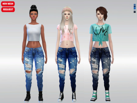 Urban Glam Denim Jeans by McLayneSims at TSR » Sims 4 Updates