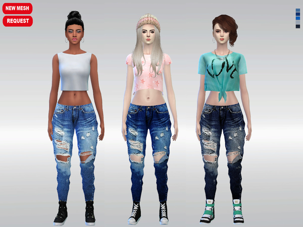 Sims 4 Urban Glam Denim Jeans by McLayneSims at TSR
