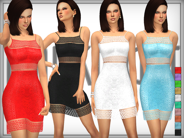 Sims 4 Lace Bodycon Dress by DarkNighTt at TSR