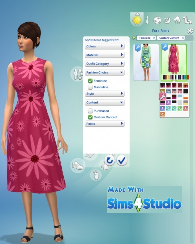 Sims 4 GP03 FullBody Female SunFlowers SET by wendy35pearly at Mod The Sims