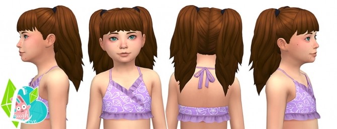 Sims 4 Peppy Pigtails at SimLaughLove