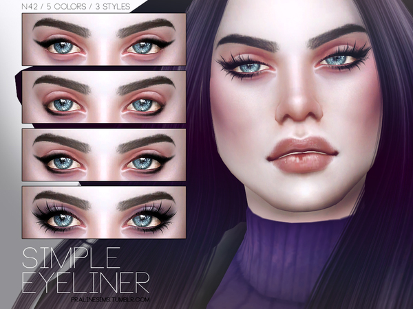 Sims 4 Simple Eyeliner N42 by Pralinesims at TSR