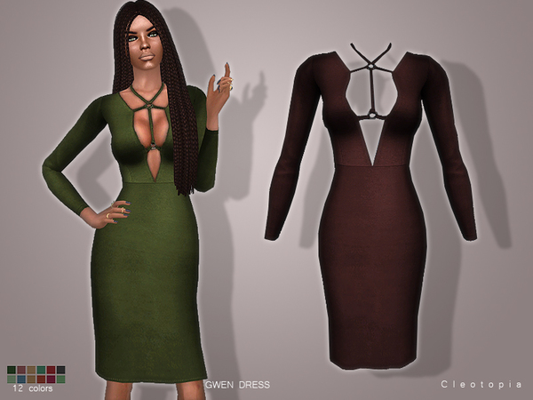 Sims 4 Set 65 GWEN dress by Cleotopia at TSR