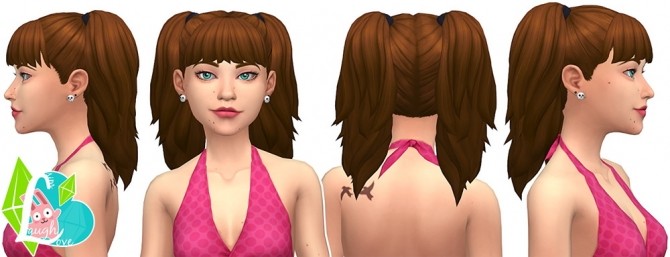 Sims 4 Peppy Pigtails at SimLaughLove