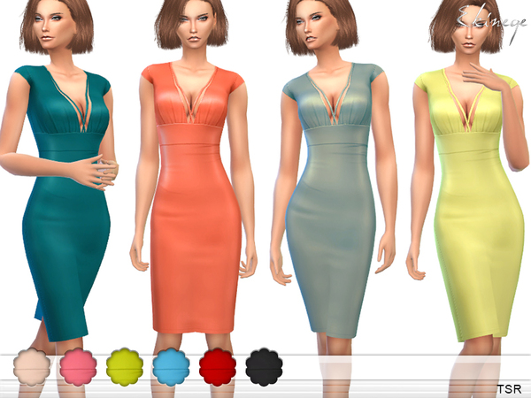 Sims 4 Cap Sleeve Harness Dress by ekinege at TSR