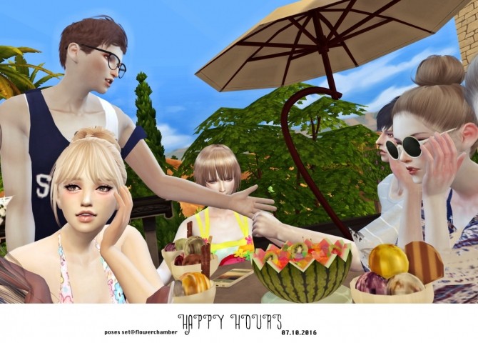 Sims 4 GP HAPPY HOURS POSES SET at Flower Chamber