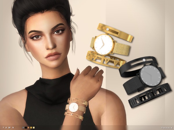 Sims 4 Fawn Watch and Bangles by toksik at TSR