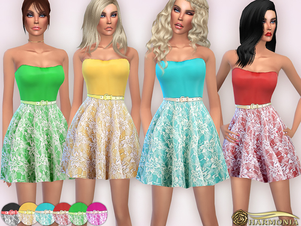 Sims 4 Laced in Love Skater Dress by Harmonia at TSR