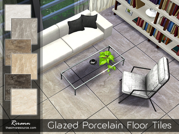 Sims 4 Glazed Porcelain Floor Tiles by Rirann at TSR