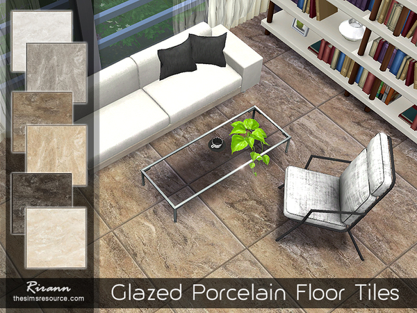 Sims 4 Glazed Porcelain Floor Tiles by Rirann at TSR