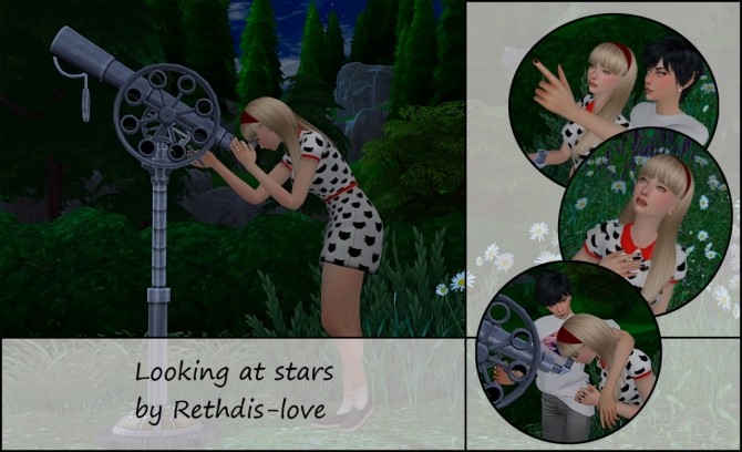 Sims 4 Looking at stars poses at Rethdis love