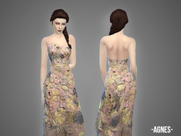 Sims 4 Fleur dresses collection by April at TSR