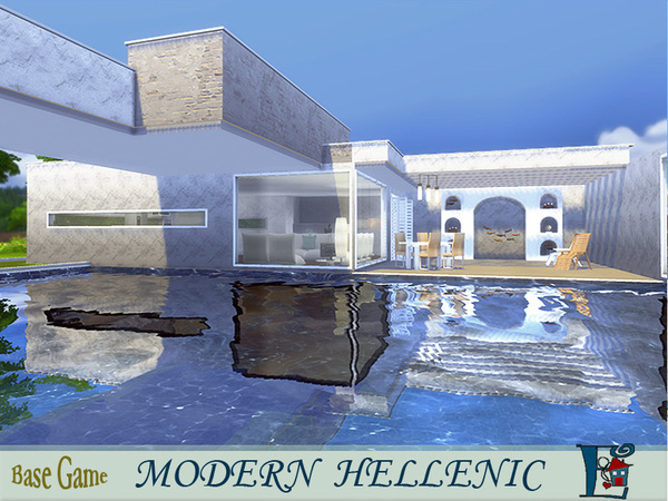 Sims 4 Modern Hellenic House by evi at TSR