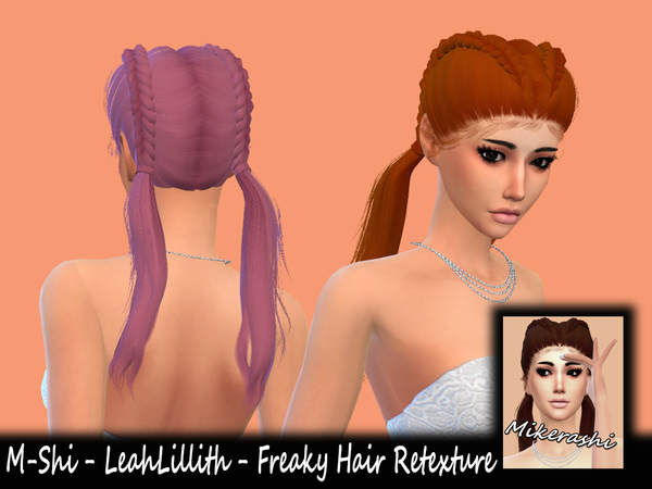 Sims 4 M Shi LeahLillith Freaky Hair Retexture by mikerashi at TSR