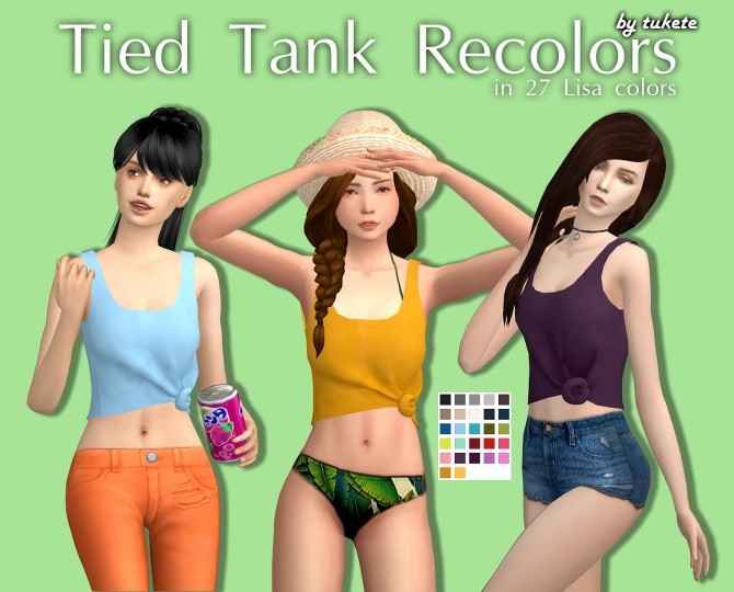 Sims 4 Tied Tank Recolors at Tukete