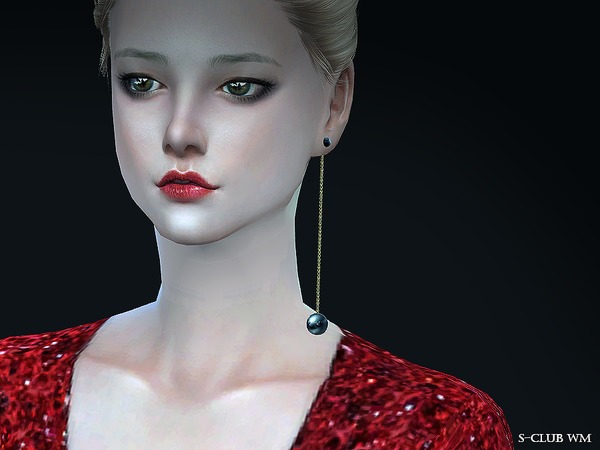 Sims 4 Pearl earring N01 by S Club WM at TSR
