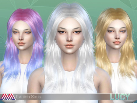 Lucy Hair 32 colors and acc. butterfly 7 textures by TsminhSims at TSR ...