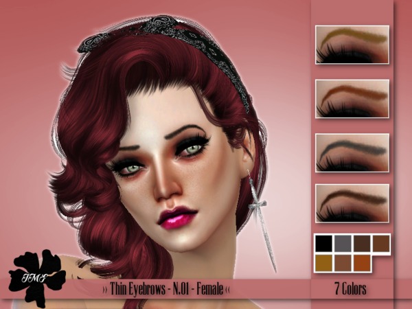Sims 4 IMF Thin Eyebrows N.01 F by IzzieMcFire at TSR