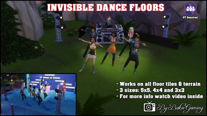 Sims 4 Invisible Dance Floors by Bakie at Mod The Sims