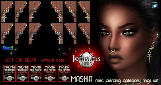 Sims 4 Mashia piercing misc set at Jomsims Creations