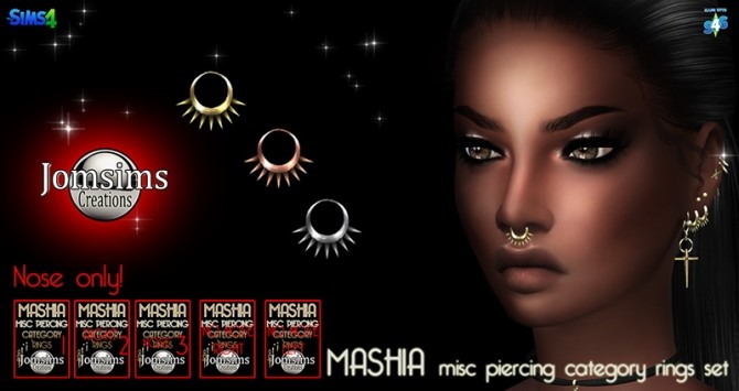 Sims 4 Mashia piercing misc set at Jomsims Creations